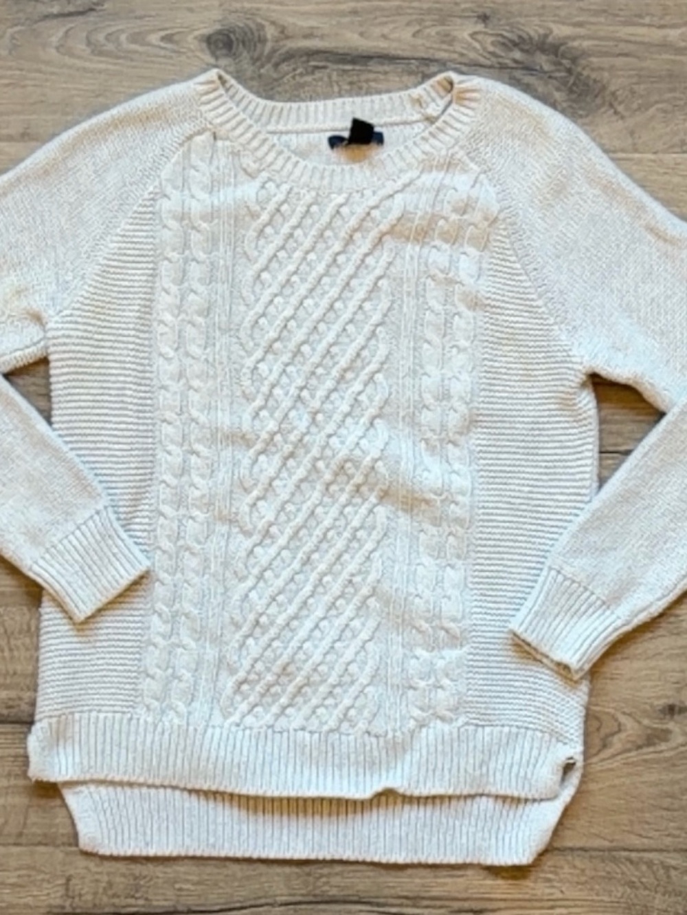 GAP Gray Cable Knit Crewneck Sweater
